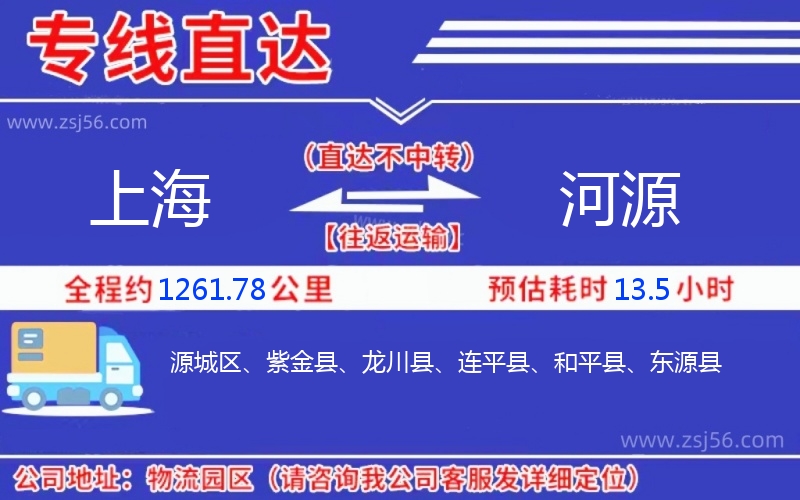 上海到河源物流公司 上海到河源物流公司