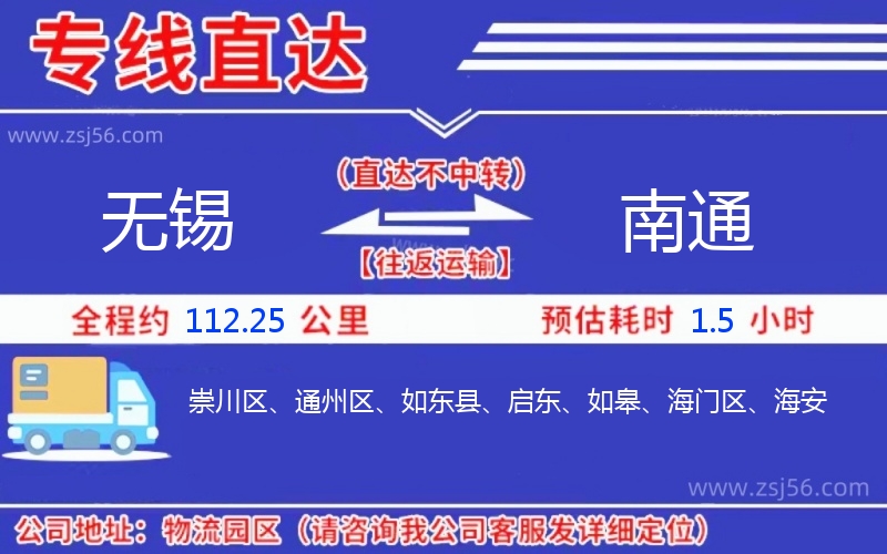 無錫到南通物流公司