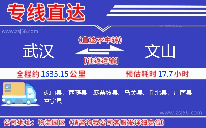 武漢到文山物流公司