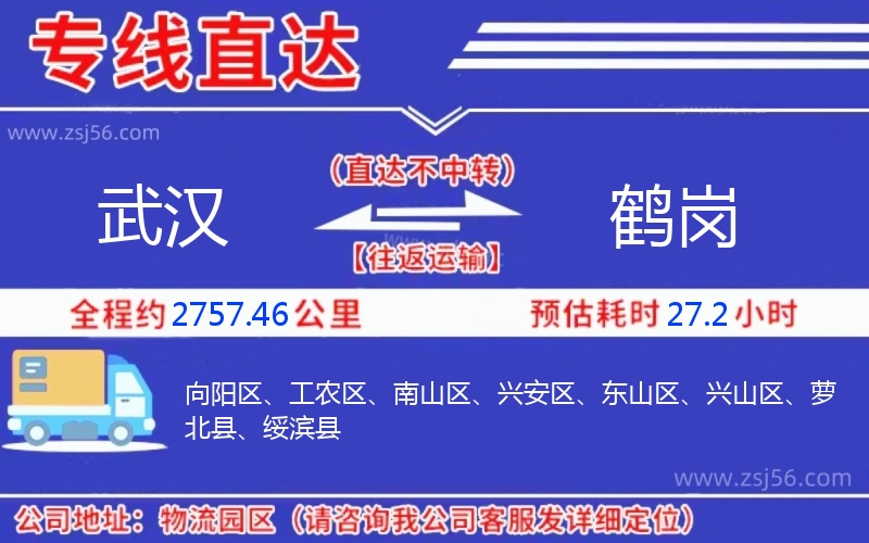 武漢到鶴崗物流公司 武漢到鶴崗物流公司